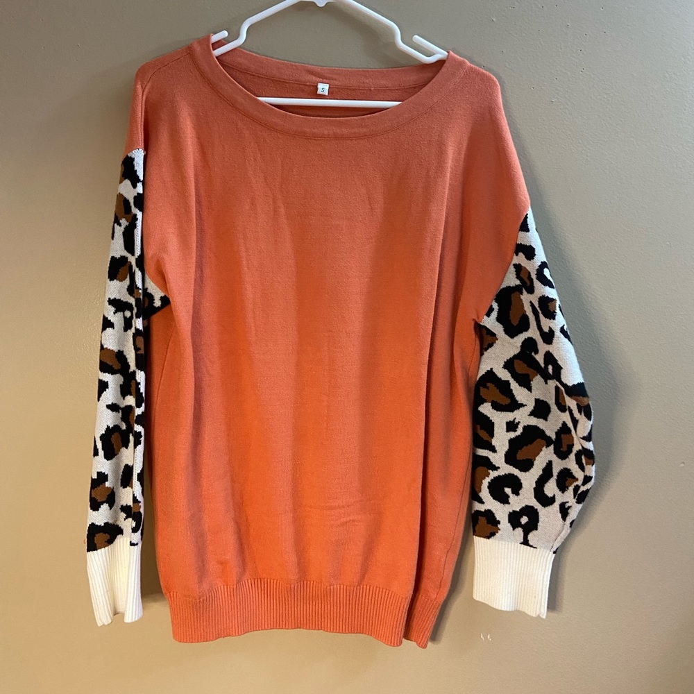PRETTYGARDEN Women's Casual Long SIeeve Off Shoulder Knitted Sweater Leopard